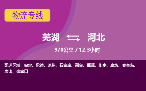 芜湖到河北物流公司-芜湖到河北物流专线-零担配送