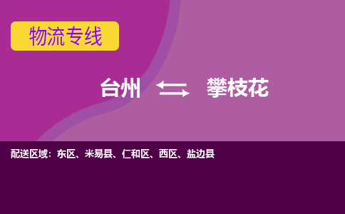 台州到攀枝花物流公司-承接零担整车，台州到攀枝花物流专线-托运进仓货物